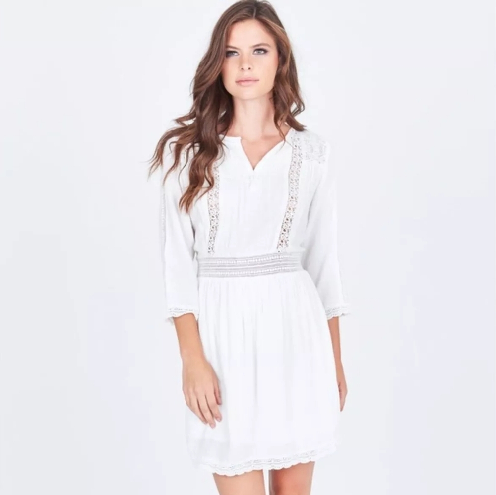 NWOT Heartloom Revolve White Soma Dress Peasant Cottagecore Prairie Romantic - M